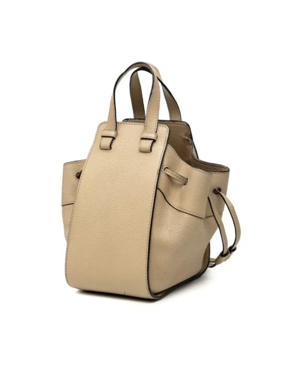 Loewe Anagram Hammock Mini 2-Way Shoulder Bag Beige Leather